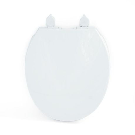 Mainstays 17 inch Plastic Toilet Seat Easy off Slow close hinge White color Toilet Seat Walmart