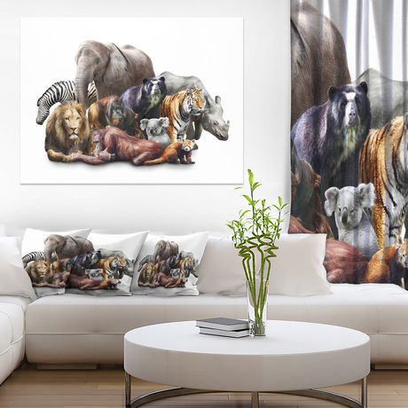 Design Art Animals on White Background Canvas Print | Walmart Canada