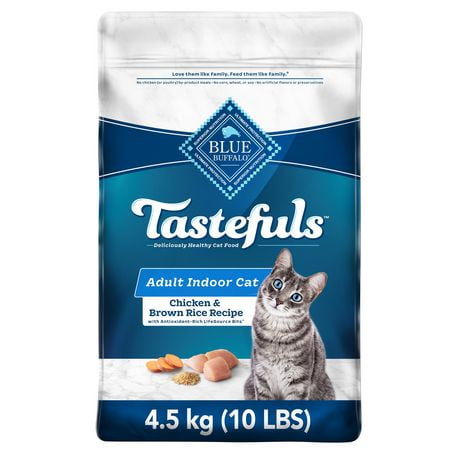 BLUE Tastefuls santé pour chats d’intérieur recette poulet et riz brun naturelle pour chats adultes 4,5kg