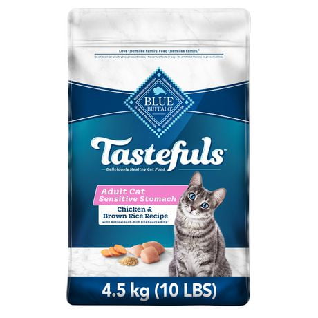 BLUE Tastefuls Adult Sensitive Stomach Natural Dry Cat Food, 4.5kg