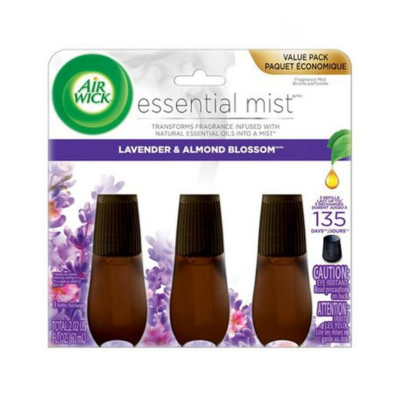 Air Wick Essential Mist Fragrance Oil Diffuser Refill, Lavender, 3 Count, Air Freshener, Mist diffusers made easy.