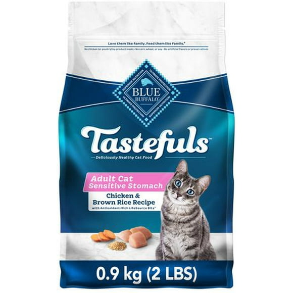 Tastefuls Adult Sensitive Stomach Natural Dry Cat Food, 0.9kg