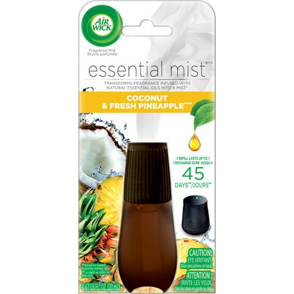 Air Wick Essential Mist Fragrance Oil Diffuser Refill, Coconut & Pineapple, 1 Count, Air Freshener, Mist diffusers made easy.