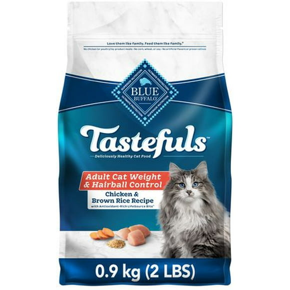 Tastefuls Adult Indoor Hairball & Weight Control Natural Dry Cat Food, 0.9kg
