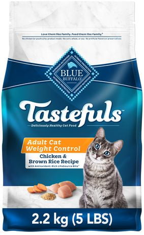 BLUE Tastefuls Adult Weight Control Natural Dry Cat Food, 2.2kg ...