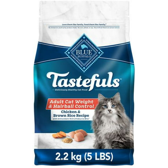 BLUE Tastefuls Adult Indoor Hairball & Weight Control Natural Dry Cat Food, 2.2kg