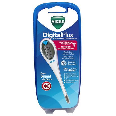 Vicks V906CA Digital Plus Thermometer with Extra Large Display, Easy to read large LCD display