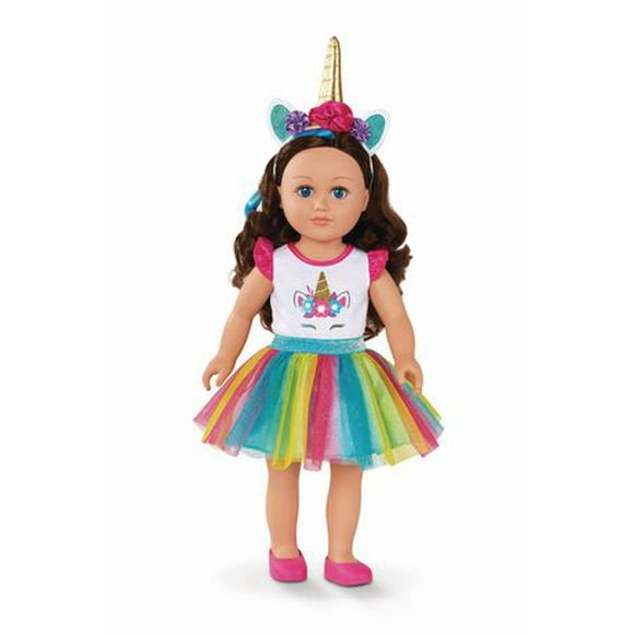 My Life As Poseable Unicorn Trainer 18" Doll, Brunette Hair, Blue Eyes