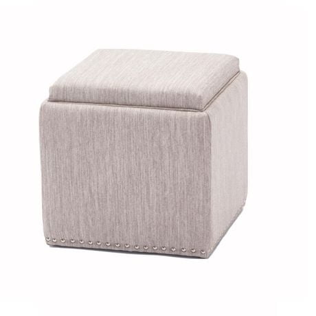 Chase Fabric Ottoman With Flip Tray Lid (Light Gray)