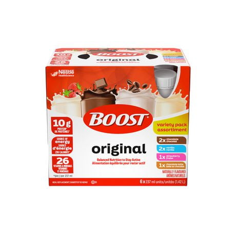 BOOST Original Meal Replacement Drink – Variety, 6 x 237 ml, 6 x 237 ML