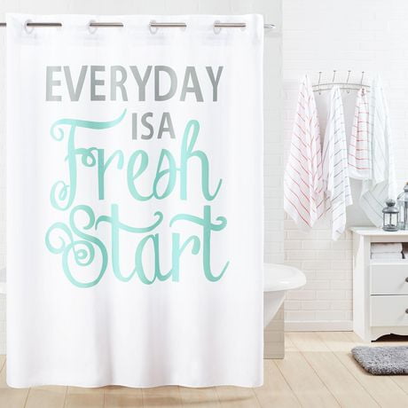 Hookless® Brand 3-in-1 Everyday is a Fresh Start Shower Curtain ...