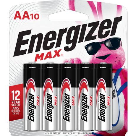 Piles alcalines AA Energizer MAX, emballage de 10 Paquet de 10 piles
