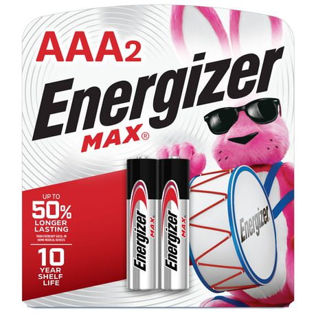 Piles alcalines AAA Energizer MAX, emballage de 2 Paquet de 2 piles