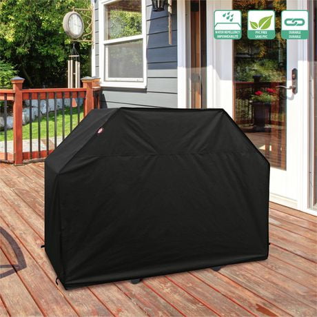 EXPERT GRILL 60" WATER-RESISTANT OUTDOOR GAS GRILL COVER FITS  MOST 3 TO 4 BURNER GRILLS, SIZE  60" W x 18" D x 43" H, BLACK COLOR