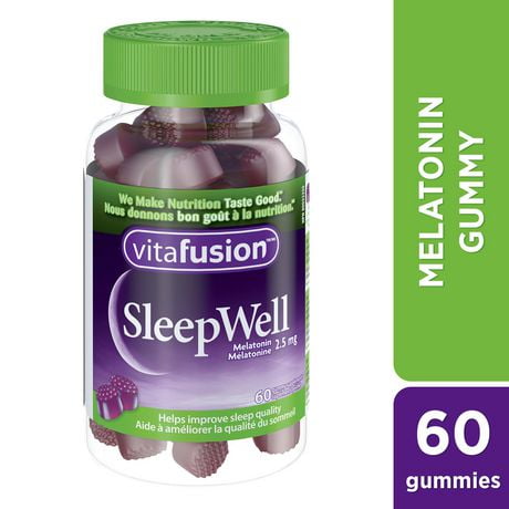 Supléments gélifiées SleepWell de Vitafusion 60 gélifiés, saveur naturelle