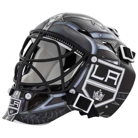 Franklin Sports Mini masque de gardien de but de hockey avec logo de l'équipe de la NHL de Kings avec étui – Masque de gardien de but de collection avec logos et couleurs officiels de la NHL