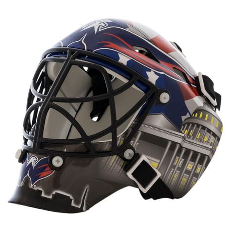 Franklin Sports Mini masque de gardien de but de hockey avec logo de l'équipe de la NHL de Capitals avec étui – Masque de gardien de but de collection avec logos et couleurs officiels de la NHL