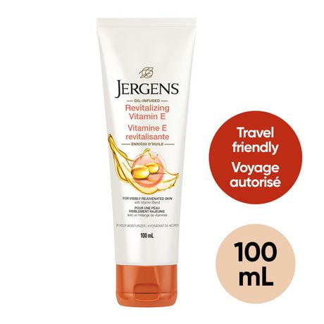 Jergens Revitalizing Vitamin E Travel Hand and Body Lotion, 100 mL, Travel Size | 100 ML