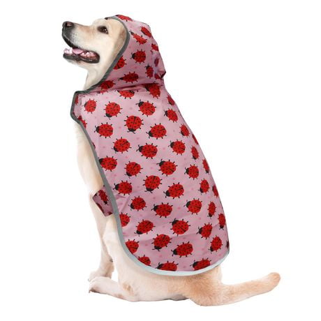 Fetchwear Dog Clothes: Ladybug Raincoat, Size XS-XL
