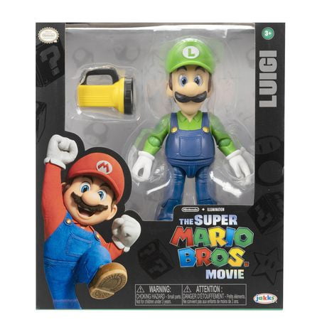 Super Mario Bros Le Film – Série de figurines de 5" avec accessoire – Figurine Luigi avec Lampe de poche comme accessoire