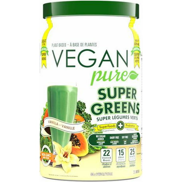 Vegan Pure Super Greens Vanilla 404gr, VP Supergreens Vanilla