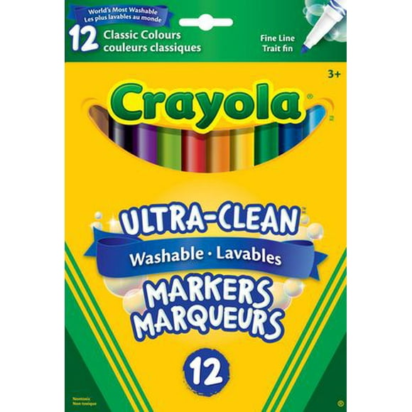 Crayola 12 Washable Fine Line Original Markers, 12 Markers