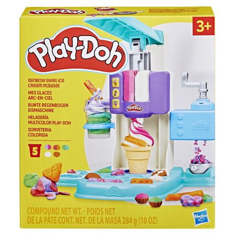 Play-Doh Rainbow Swirl Ice Cream Playset, Ages 3 and up