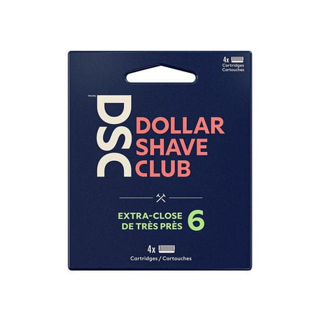 Dollar Shave Club 6-Blade Razor Refill Cartridges, 4 Count, 4x6 Razor Refill Cartridges