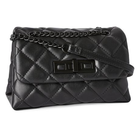 Time and Tru Women's Quilted Flap Crossbody Bag | Walmart Canada