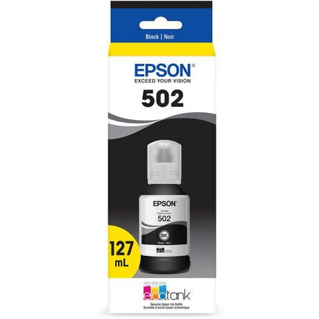 Bouteille d'encre noire pigmentée Epson T502 avec Sensormatic