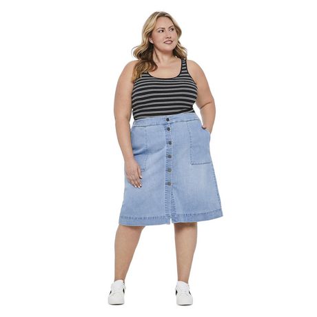 George Women's Button Front Denim Skirt | Walmart Canada