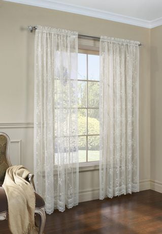 Habitat Mona Lisa Sheer Jacquard Scalloped Lace Curtain Panel