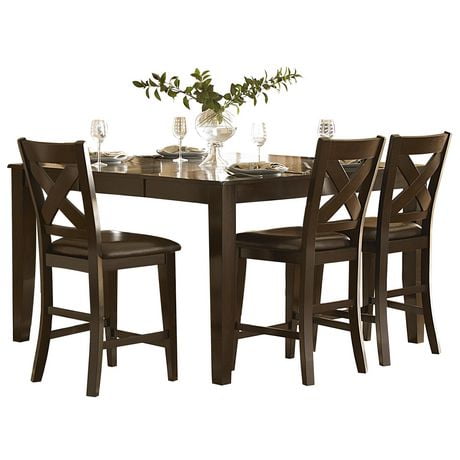 Topline Home Furnishings 7pc Counter Height Dining Set