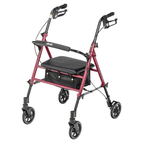 Drive Medical Adjustable Height Rollator Rolling Walker with 6