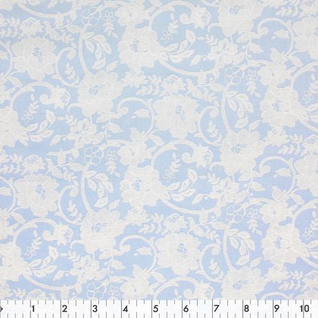 Fabric Creations Blue with White Lace Flowers Cotton Fabric by the ...