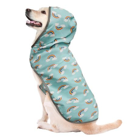 Fetchwear Dog Clothes: Rainbow Raincoat, Size XS-XL