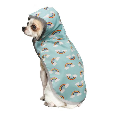 Fetchwear Dog Clothes: Rainbow Raincoat, Size XS-XL