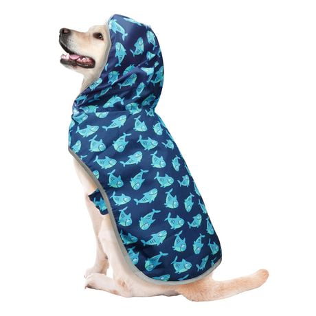 Fetchwear Dog Clothes: Shark Raincoat, Size XS-XL, Dog water-resistant raincoat