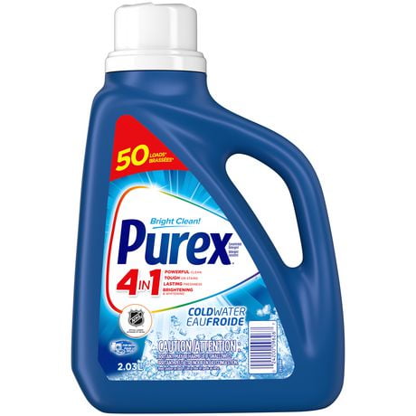 Purex 4 in 1 Liquid Laundry Concentrated Detergent, Coldwater, 2.03L, 50 Loads