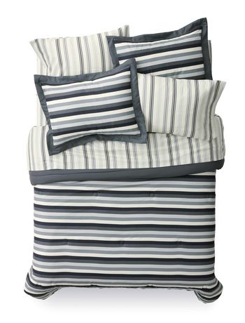 Mainstays 7 Piece Darby Stripe Bedding Set | Walmart Canada