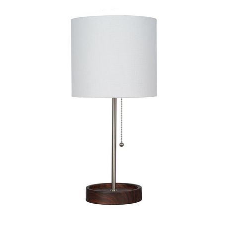 Hometrends Accent Lamp with Catch-All Tray & AC Plugin Port | Walmart ...