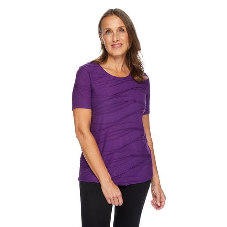 Iyla Women's Short Sleeve Ripple Tee, Sizes S-XXL