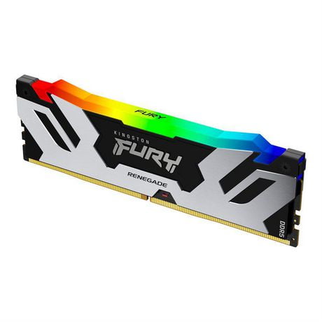 Kingston Technology Fury Renegade RGB 16 Go 6000 MT/s DDR5 CL32 DIMM Module de mémoire unique pour ordinateur de bureau | Intel XMP 3.0 | Technologie de synchronisation infrarouge | Stabilité d'overclocking | KF560C32RSA-16, noir et argent