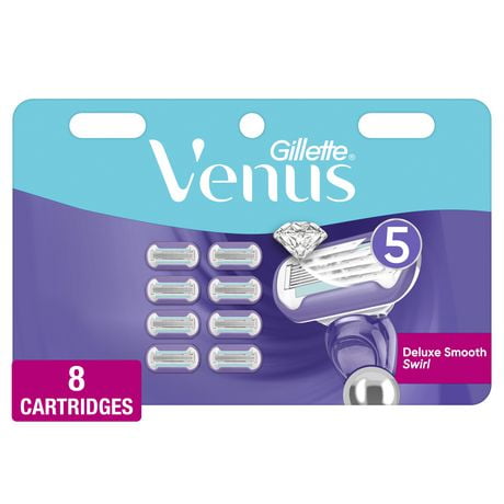 Gillette Venus Deluxe Smooth Swirl Women's Razor Blade Refills, 8 Count