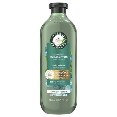 Herbal Essences Eucalyptus Sulfate Free Conditioner, Scalp Balance, with Certified Camellia Oil and Aloe Vera, For All Hair Types, Especially with Dry Scalp, 400ML