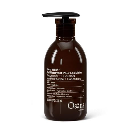 Osana Naturals Ultra Moisture + Hydration Hand Wash in Peppermint + Cucumber, 370 ML