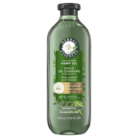 Herbal Essences Hemp Oil Sulfate Free Shampoo, Frizz Control, with Certified Camellia Oil and Aloe Vera, For All Hair Types, Especially Frizzy Hair, 400ML