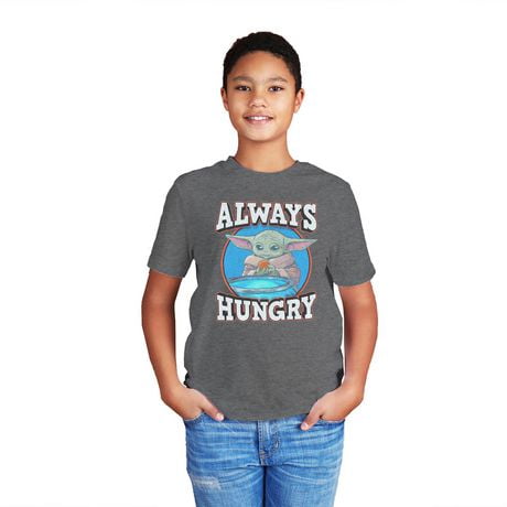 T-shirt à manches courtes Star Wars The Mandalorian Grogu Hungry pour garçon