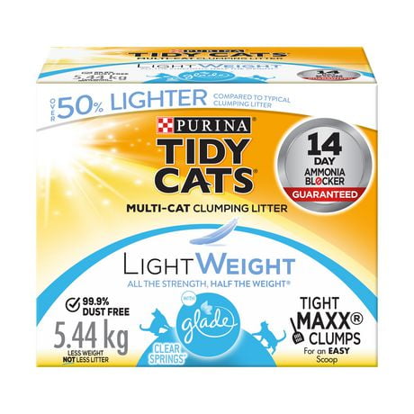 Tidy Cats LightWeight with Glade Clear Springs Multi-Cat, Clumping Cat Litter 5.44 kg, 5.44 kg