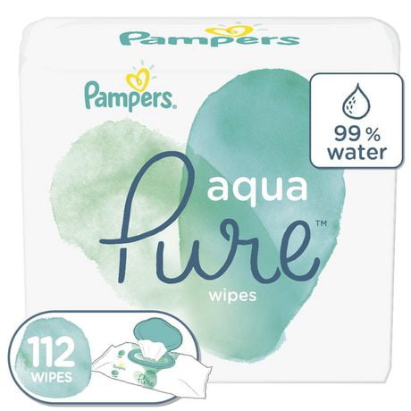 Lingettes pour bébés Pampers Aqua Pure Sensitive, 2X boîtes distributrices, 112 lingettes 112CT